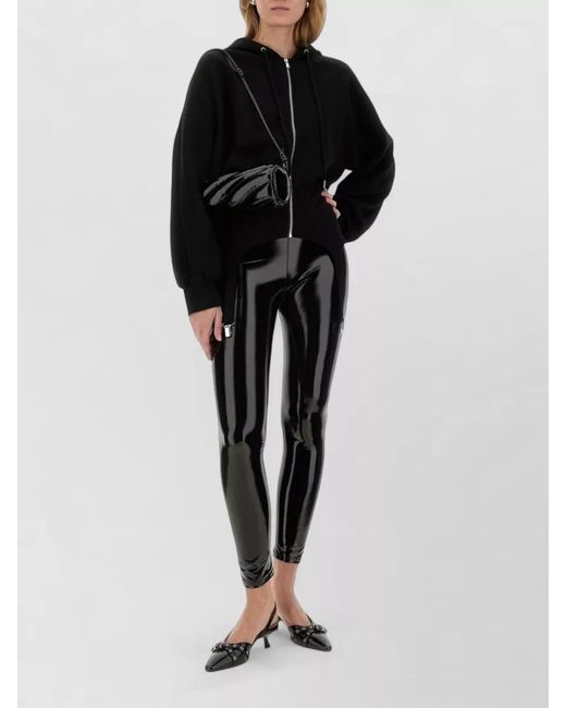 Fiorucci Black Cropped Hooded Sweatshirt And Suspenders