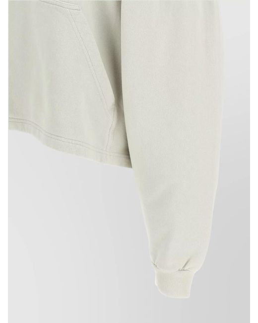 Balenciaga White Oversized Cropped Hoodie
