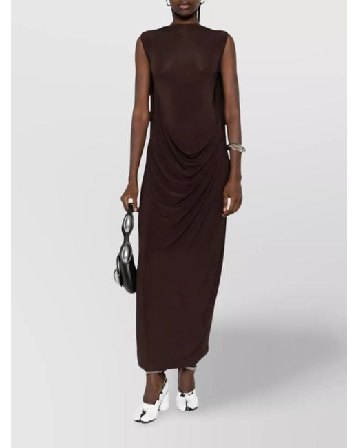 Jean Paul Gaultier Brown Long Draped Maxi Dress