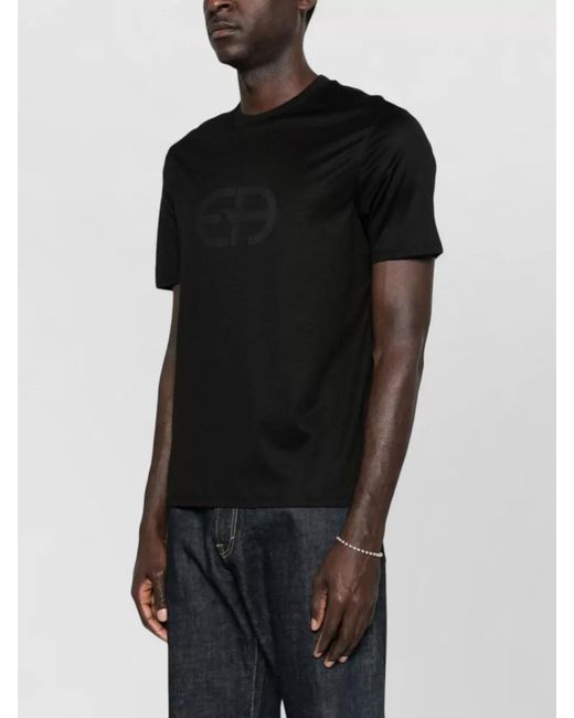 Emporio Armani Black Logo Cotton T-Shirt for men