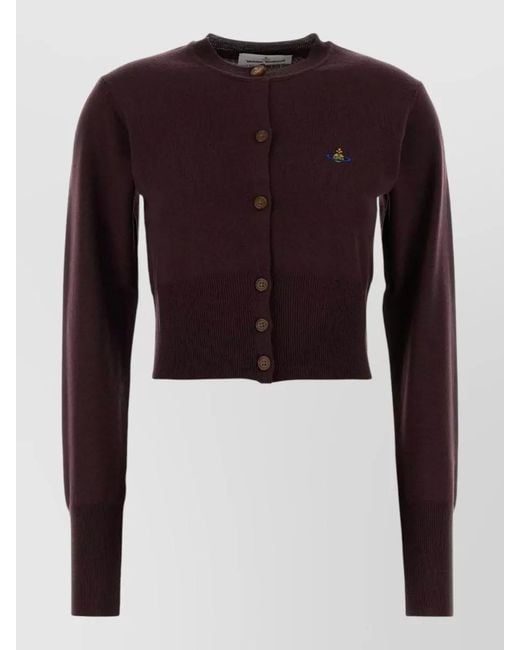 Vivienne Westwood Red Wool Cropped Cardigan