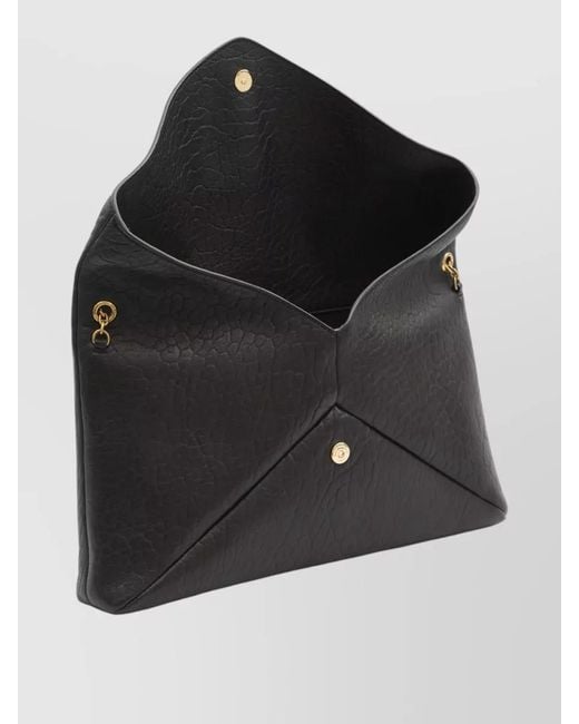 Saint Laurent Black Cassandre Large Lambskin Clutch Bag