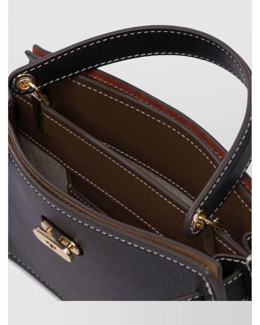 Tory Burch Blue Lee Radziwill Mini Leather Crossbody Bag