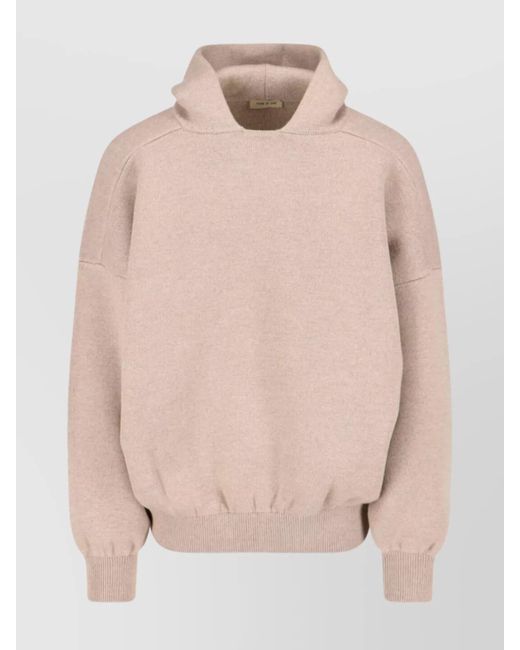 Fear Of God Pink Crewneck Sweater With Dropped Shoulders And Hooded Design for men