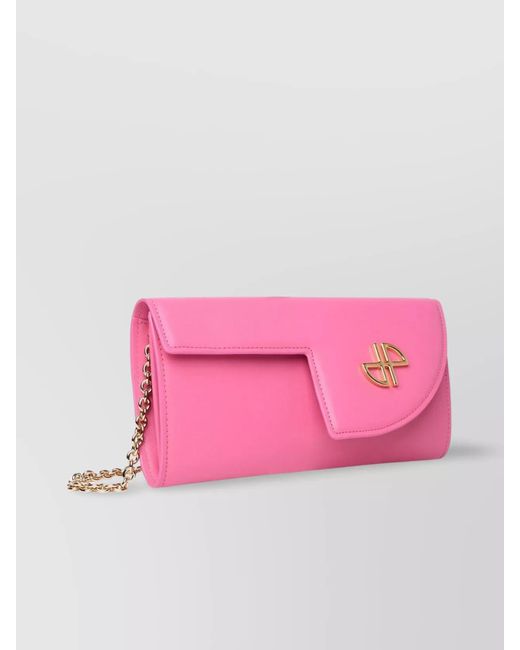 Patou Pink Leather Wallet On Chain