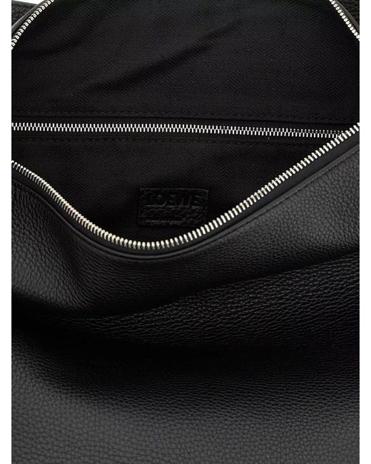 Loewe Black Loop M Bucket Shoulder Bag Textured Finish for men