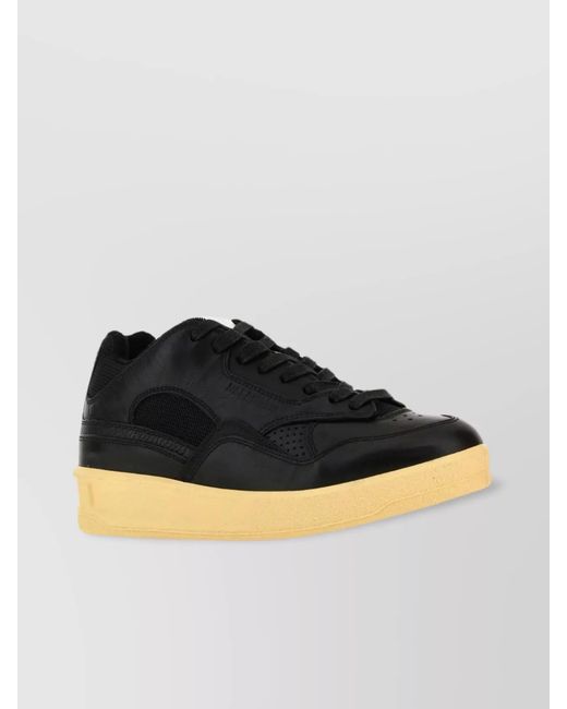 Jil Sander Yellow Leather Basket Sneakers