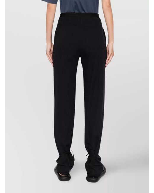 Lemaire Black Cotton Mid-Rise Straight-Leg Trousers