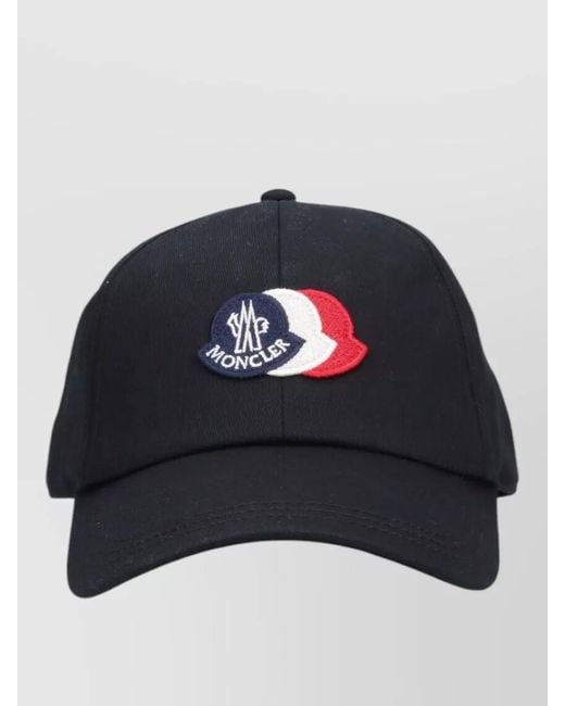 Moncler Blue Cotton Baseball Cap for men
