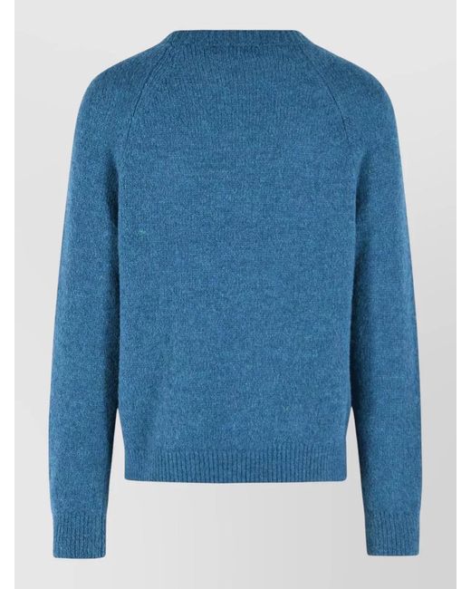 Dries Van Noten Blue Alpaca Wool Jumper for men
