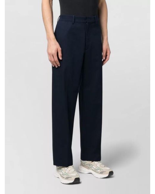 Department 5 Blue Tailored Trousers Straight Leg Belt Loops Pockets for men