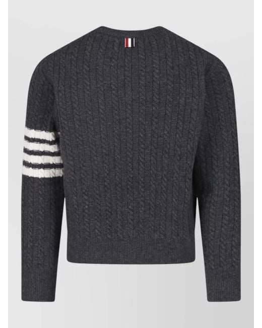 Thom Browne Blue Virgin Wool Crewneck Jumper for men