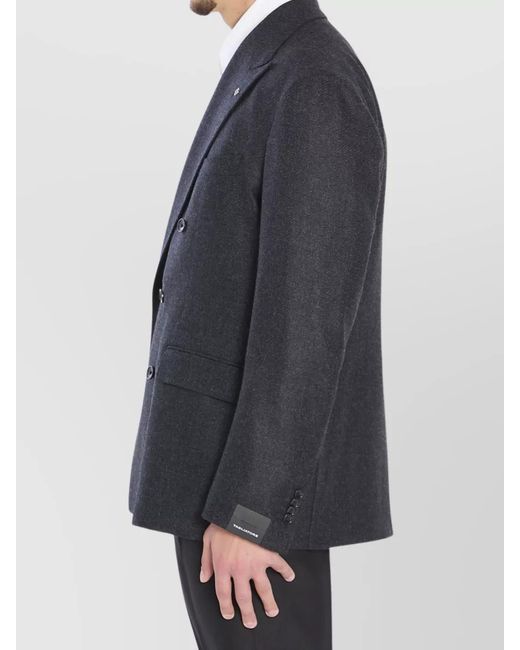 Tagliatore Blue Double-Breasted Jacket for men
