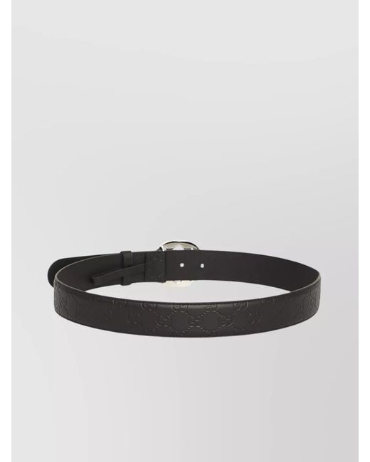 Gucci Brown Signature Leather Belt With Adjustable Gg Buckle for men
