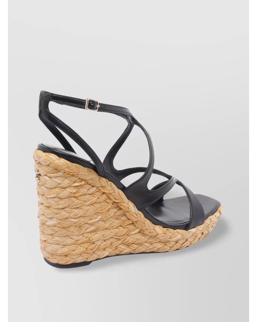Jimmy Choo Metallic Leather Wedge Sandals