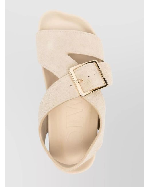 Loewe Natural Leather Crossover Strap Sandals