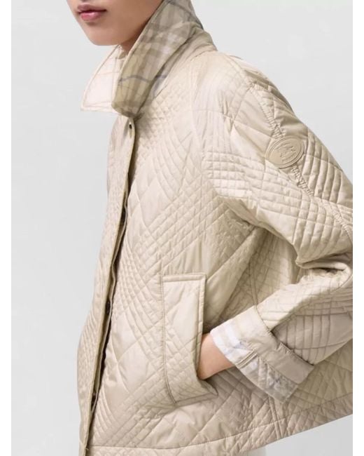 Burberry Natural Quilted Single-Breasted Jacket