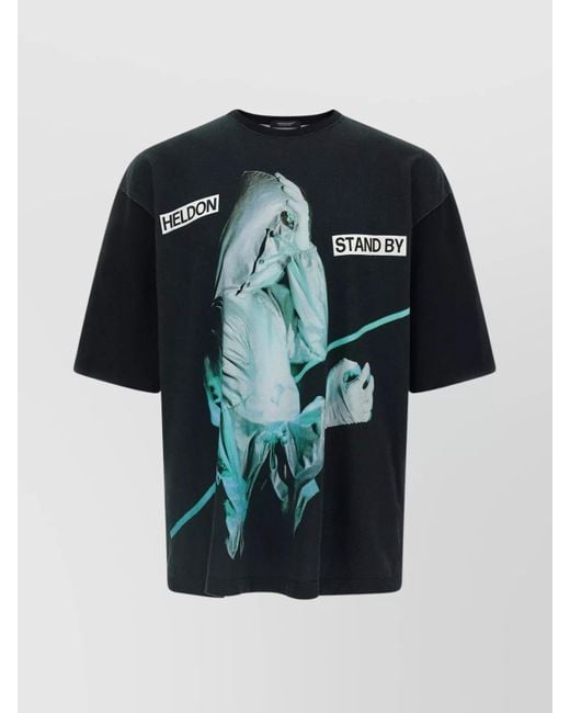 Undercover Black Graphic Print Crew Neck Short Sleeve T-Shirt for men