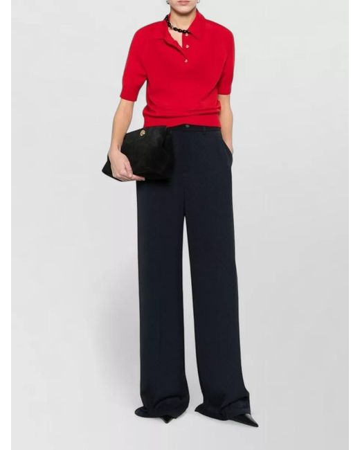 Gucci Blue Silk Wide-Leg Trousers
