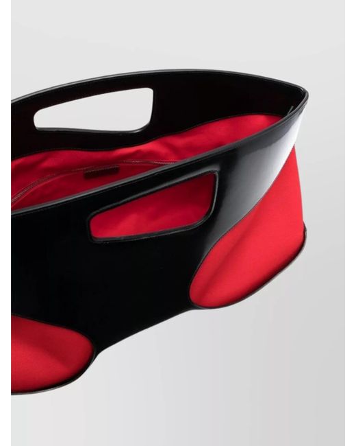 Ferragamo Red Leather Cutout Shoulder Bag for men