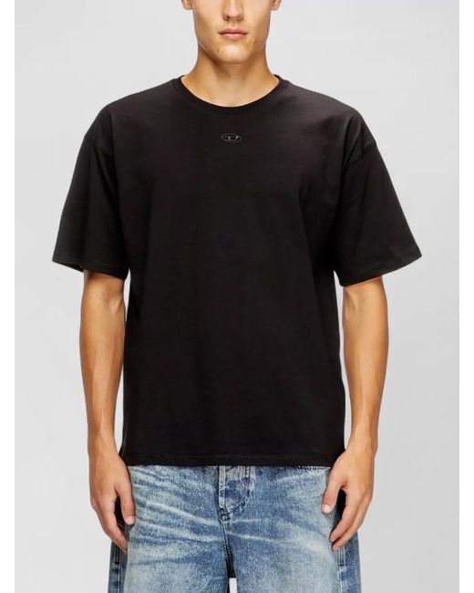 DIESEL Black Crew Neck T Shirt Short Sleeves for men