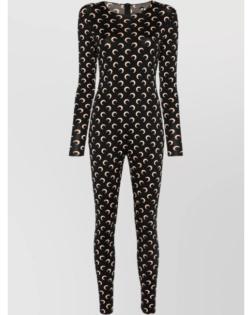MARINE SERRE Black Moon Printed Catsuit