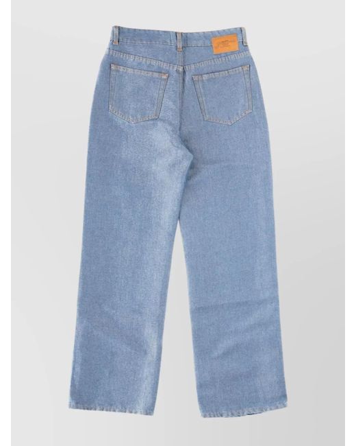 Ganni Blue Denim Wide-Leg Trousers