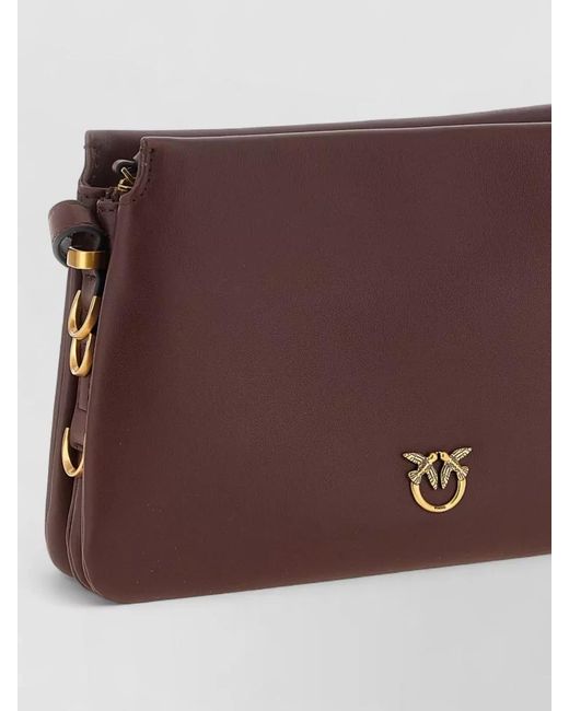 Pinko Purple Love Bag One Mini Leather Shoulder Bag