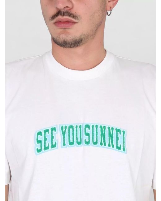 Sunnei White See You Graphic Print Short Sleeve T Shirt for men