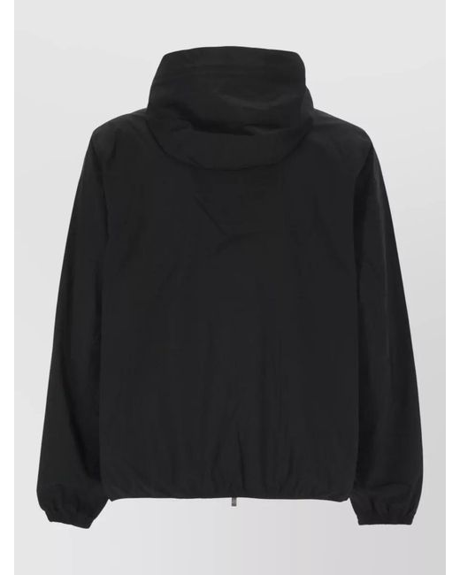 K-Way Black Hooded Slim Fit Water Resistant Jacket