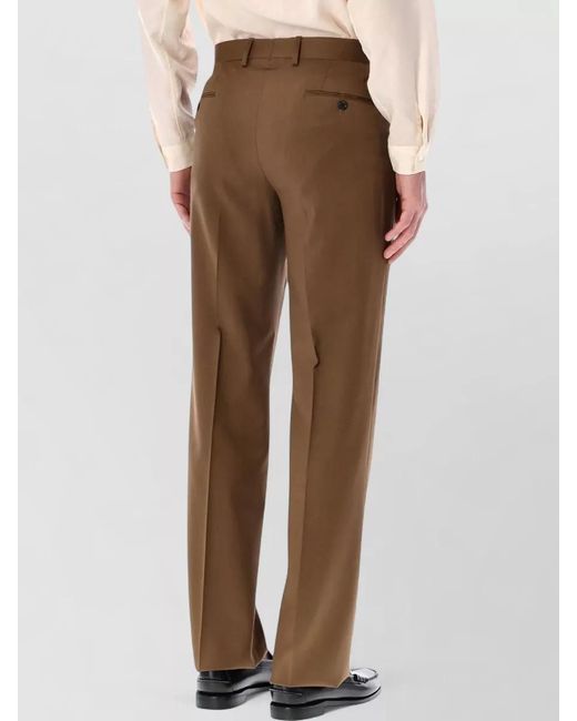 Lardini Brown Stretch Crepe Gabardine Tailored Trousers 23 Hem for men