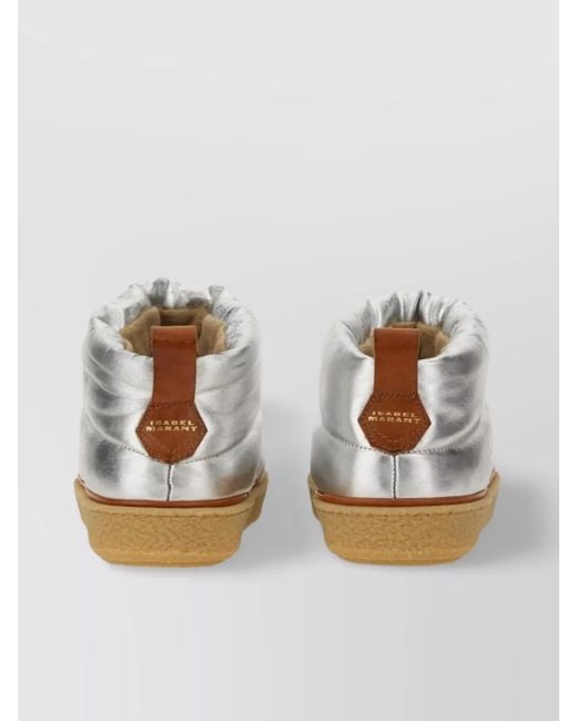 Isabel Marant White "Eskee" Flat Sole Finish Boots