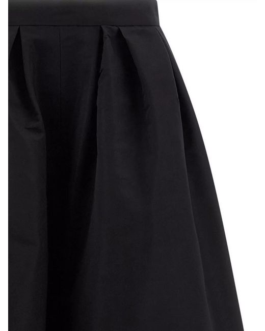 Carolina Herrera Blue Silk Wide-Leg Trousers