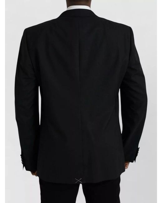 Dolce & Gabbana Black Silk Virgin Wool Single-Breasted Tuxedo Jacket for men