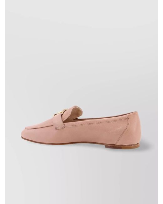 Tod's Pink Leather Loafers