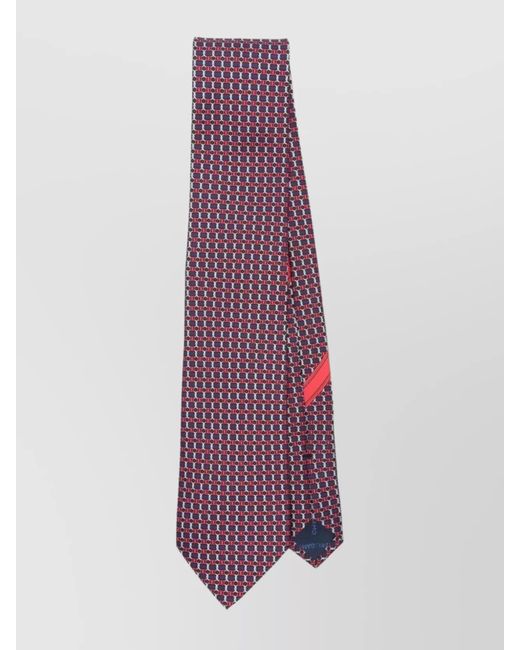 Ferragamo Purple Silk Geometric-Pattern Tie for men