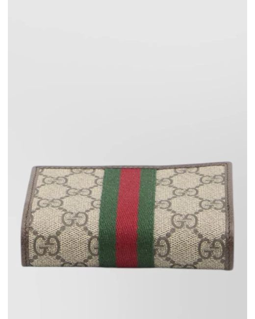 Gucci Gray Ophidia Compact Trifold Wallet Logo Detail