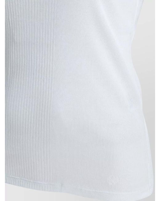 Loulou de Saison White Crew Neck Ribbed Short Sleeve Top