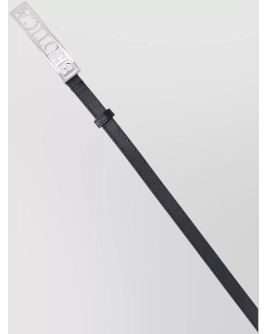 Dondup White Slim Belt Adjustable Size Smooth Finish
