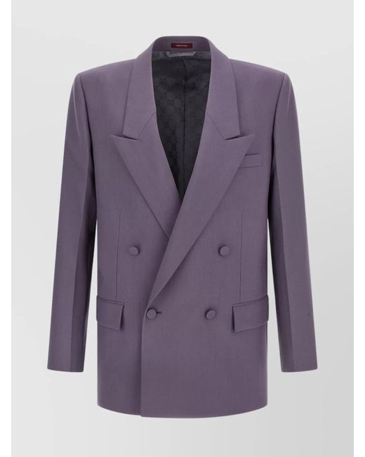 Gucci Purple Double-Breasted Jacket for men
