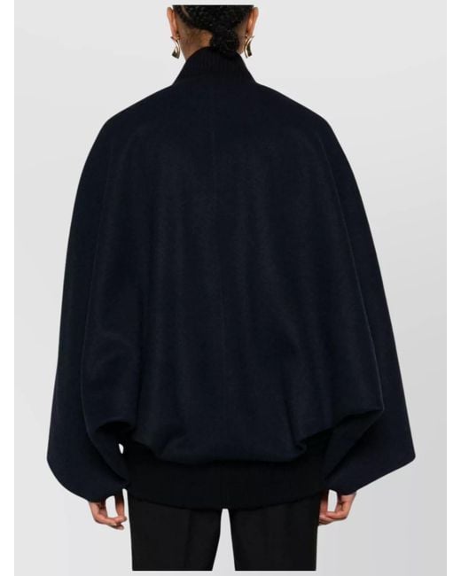 Max Mara Blue Cashmere Batwing Cape
