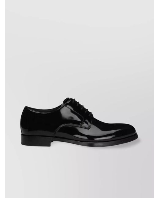 Dolce & Gabbana Black Patent Calf Leather Derby Shoes for men