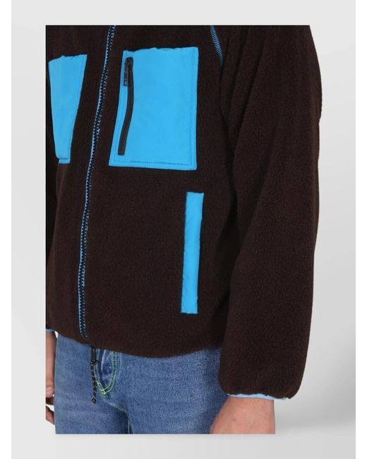 MSGM Blue High Neck Lightweight Jacket for men