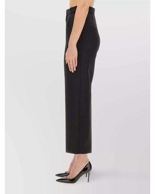 Max Mara Black Wool Cropped Trousers