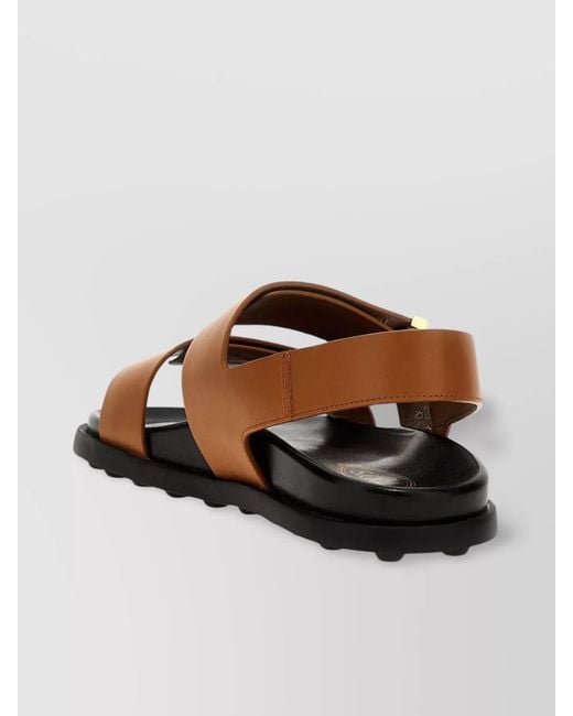 Tod's Brown Leather Slingback Sandals