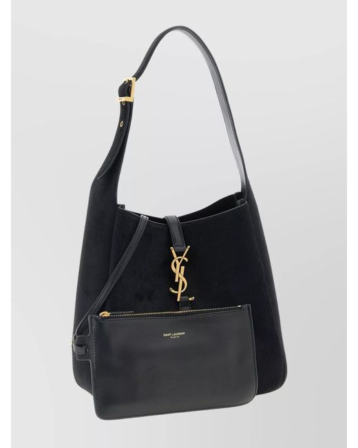 Saint Laurent Blue Le 5 À 7 Small Leather Shoulder Bag