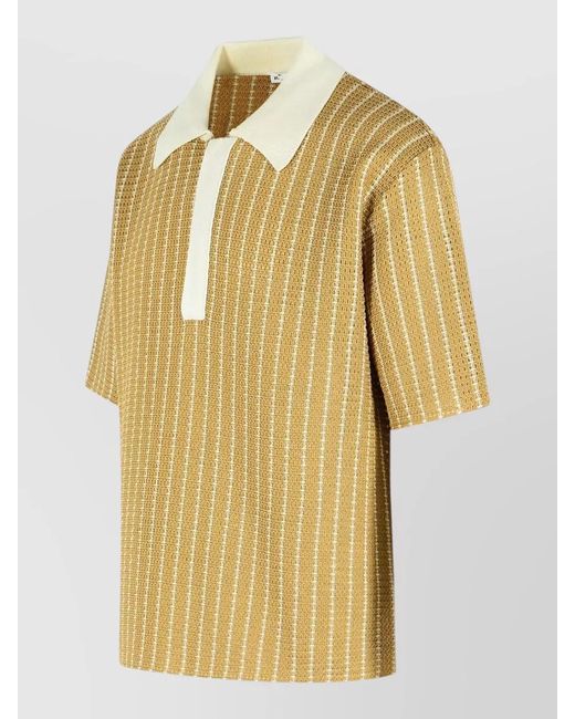 Jil Sander Yellow Cotton Knit Polo Shirt for men