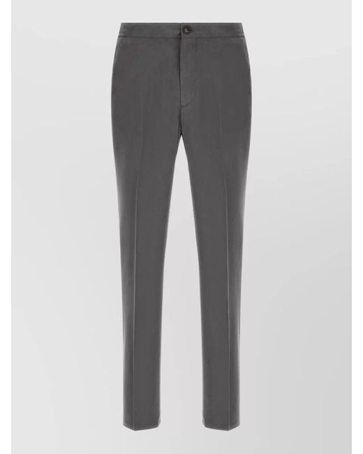 Pal Zileri Gray Capsule Trousers Button Detail Side Pockets for men