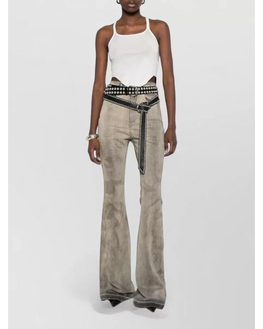Rick Owens Gray Denim Bootcut Flared Trousers
