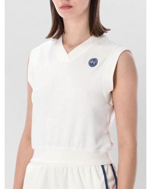 Nike White Tennis Lounge Top Sleeveless V Neck
